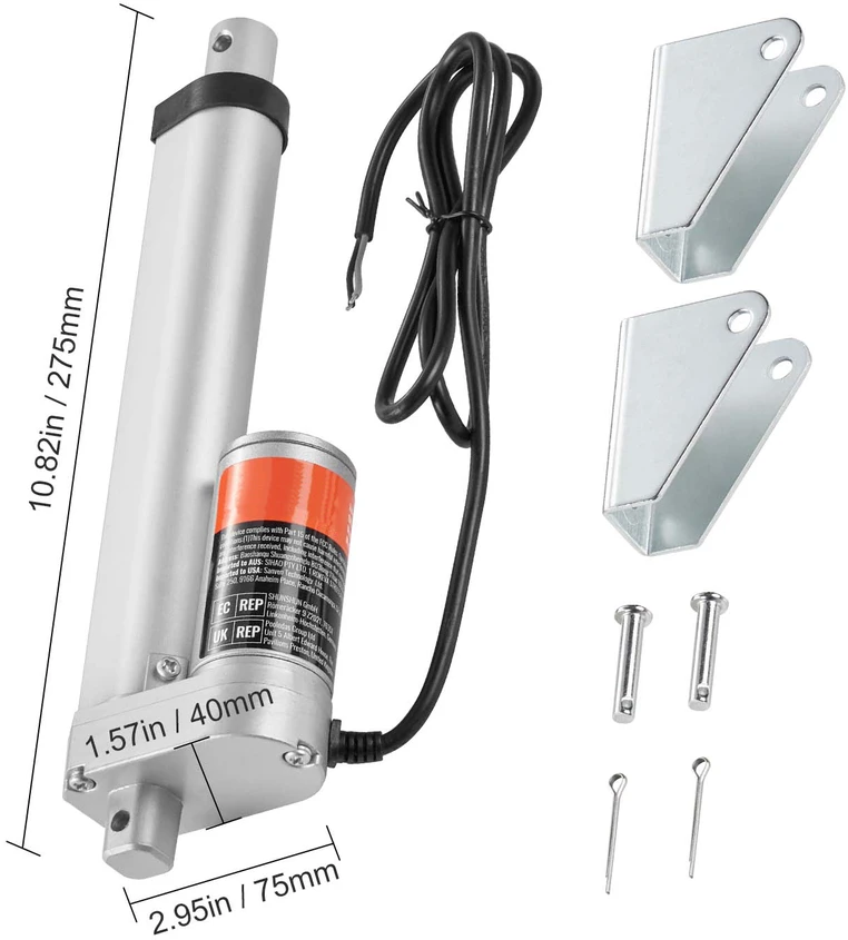 VEVOR Linijinis pavaras 12V 150 mm IP54 apsauga