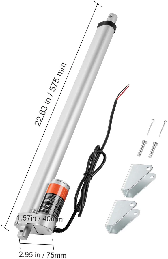 VEVOR 12V linijinis pavaras 450mm 1.5 kN