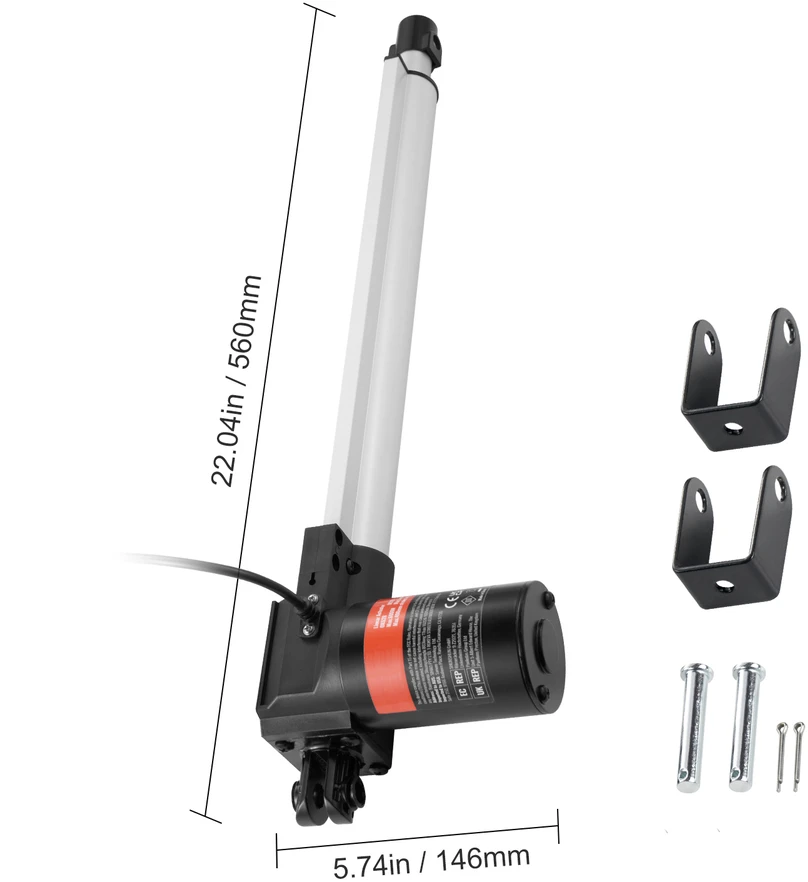 VEVOR 12V linijinis pavaras, 350 mm, 6000N