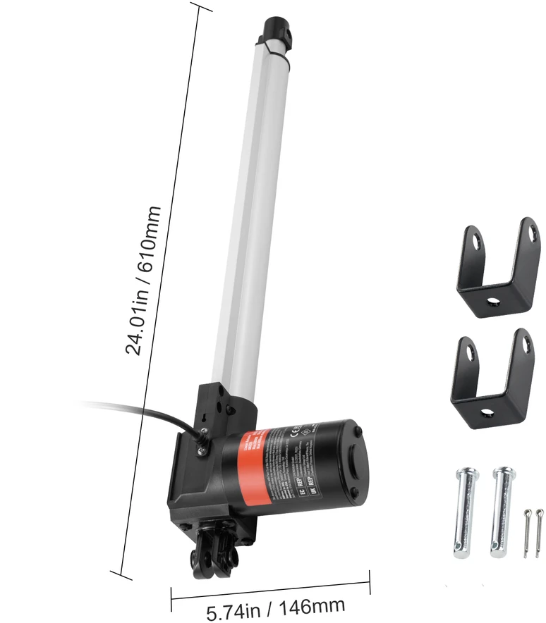 VEVOR linijinis pavaras 12V 16in 6000N IP44