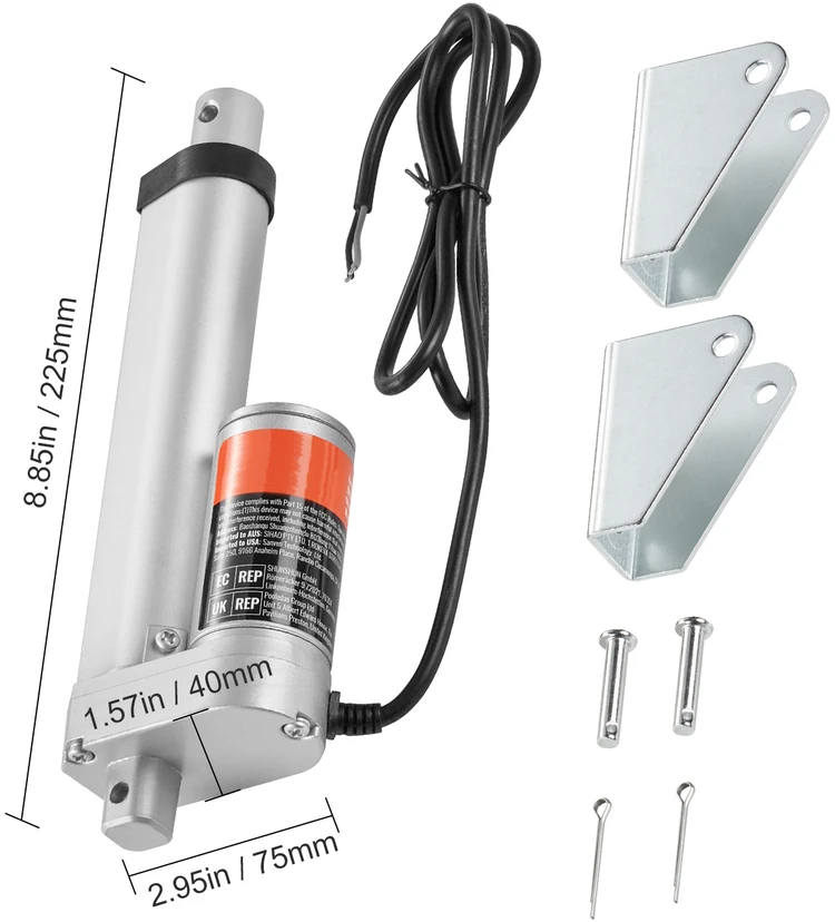 VEVOR Linijinis 12V srovės pavaras 100mm 1500N