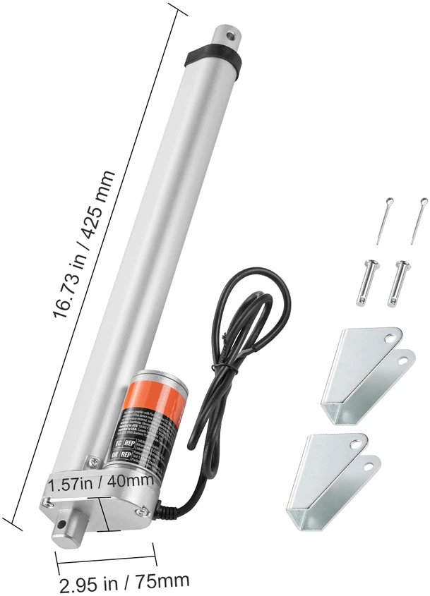 VEVOR Lyginis pavaras 12V 300mm 0.55cm/s