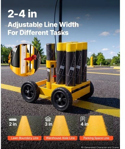 Linijų žymėjimo mašina VEVOR RFS-600, 50–100 mm reguliuojamas plotis