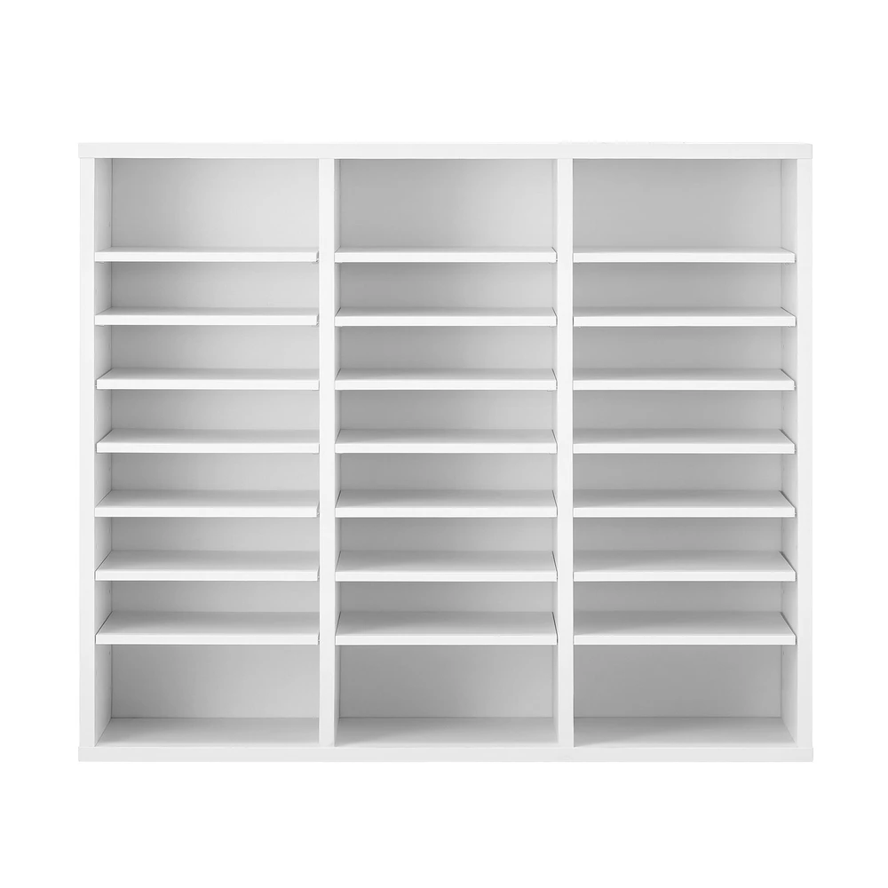 VEVOR Baltas medinis literatūros organizatorius su 24 skyreliais