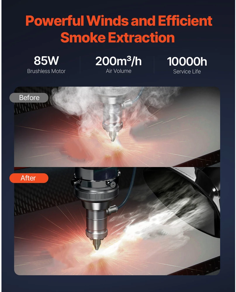 VEVOR 85W litavimo dūmų ištraukiklis su 3 filtrų sistema