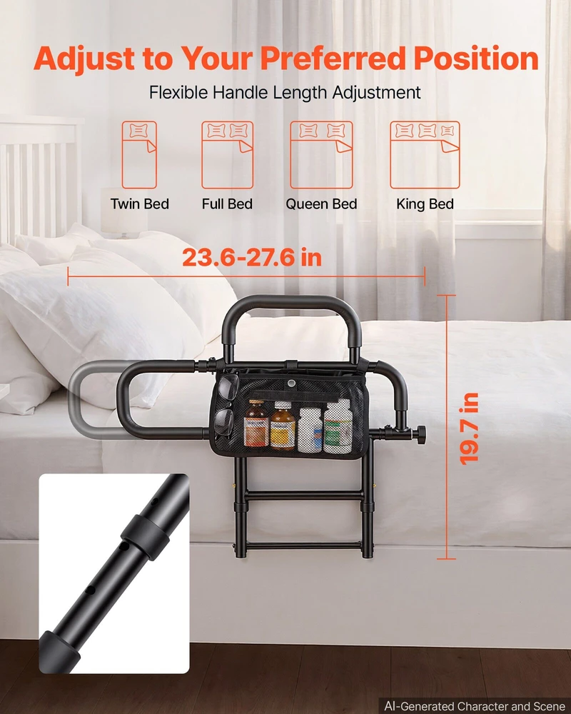 Lovos turėklas VEVOR LQX-110053, 136 kg apkrova
