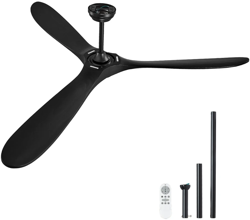 VEVOR 72 cm lubų ventiliatorius su mediniais sparnais be šviesos