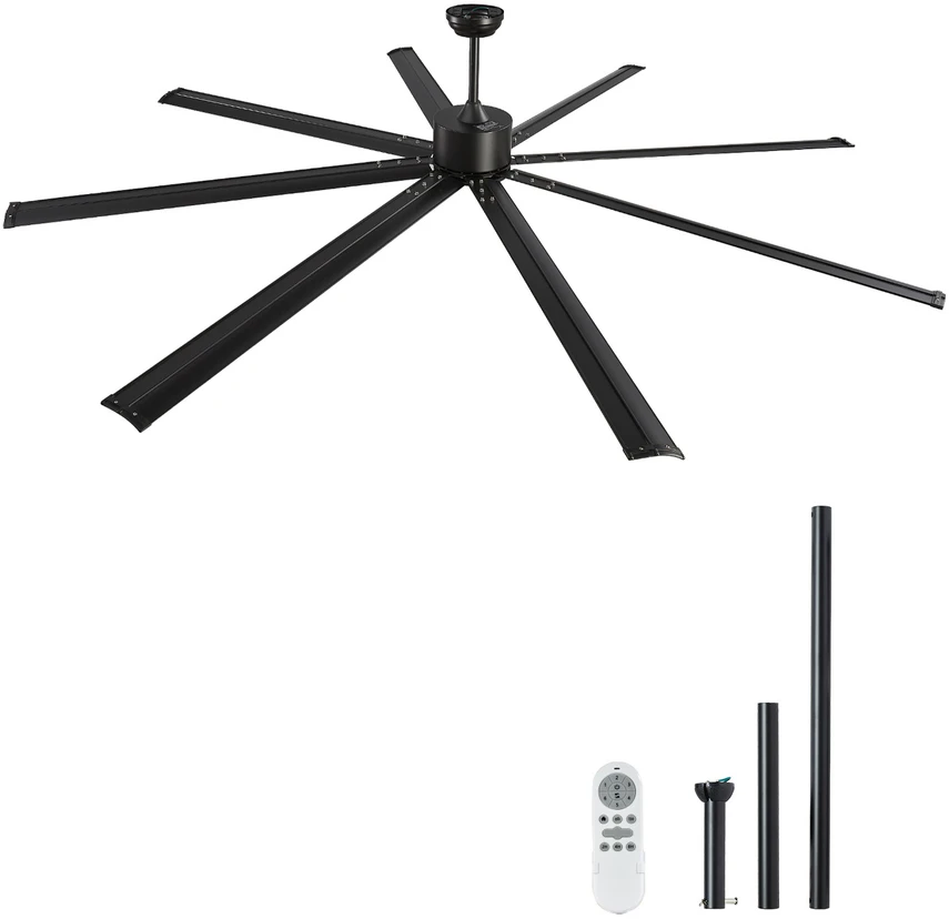 VEVOR 244 cm aliumininis ventiliatorius be šviesos