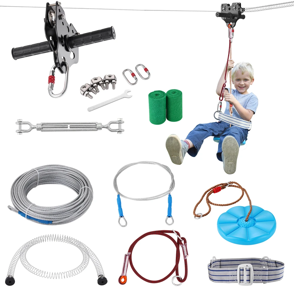 VEVOR Zipline rinkinys vaikams ir suaugusiems 24 m
