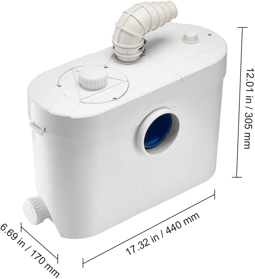 VEVOR Macerator siurblys 900W tualetui rūsyje