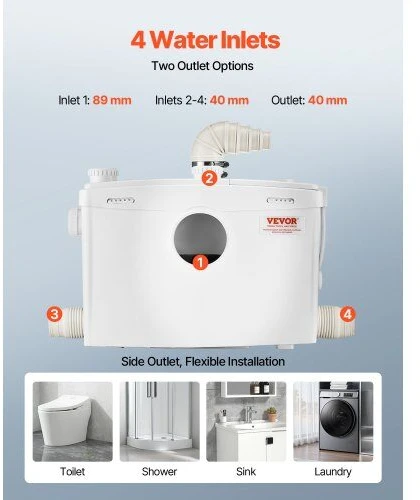 VEVOR Maso siurblys tualetui 1200W