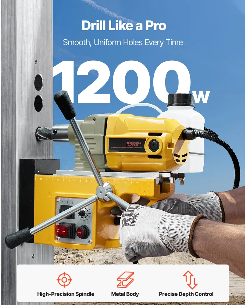 VEVOR Magnetinė gręžimo mašina 1200W geltona