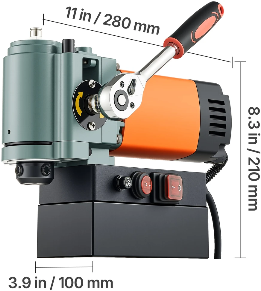 VEVOR Žemo profilio magnetinė gręžimo mašina, 1300 W, 35 mm