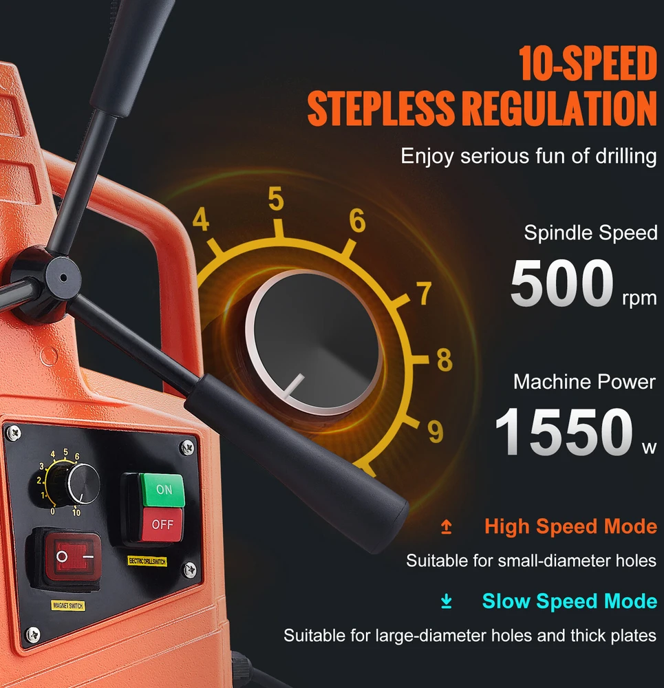 VEVOR Magnetinė gręžimo staklės 1550W 500 RPM