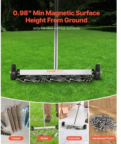 VEVOR Magnetinis šlavėjas su ratais 43 cm 4.5kg