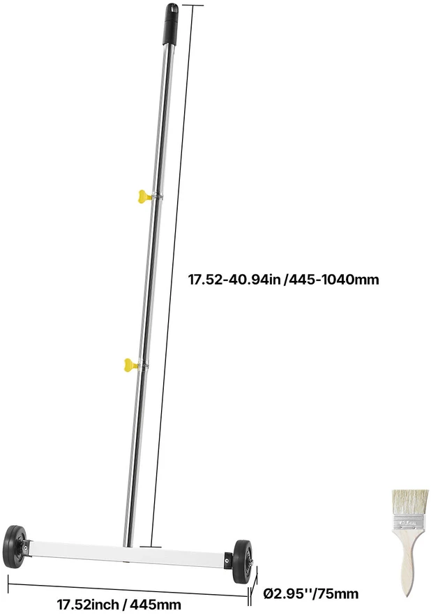 VEVOR Magnetinis šlavėjas su ratais 43 cm 4.5kg