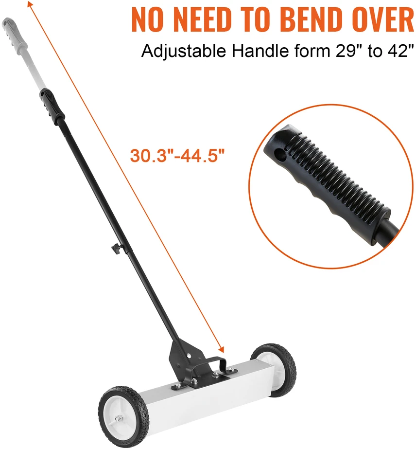 VEVOR 50 lb ritinėjamas magnetinis valytuvas su ratais