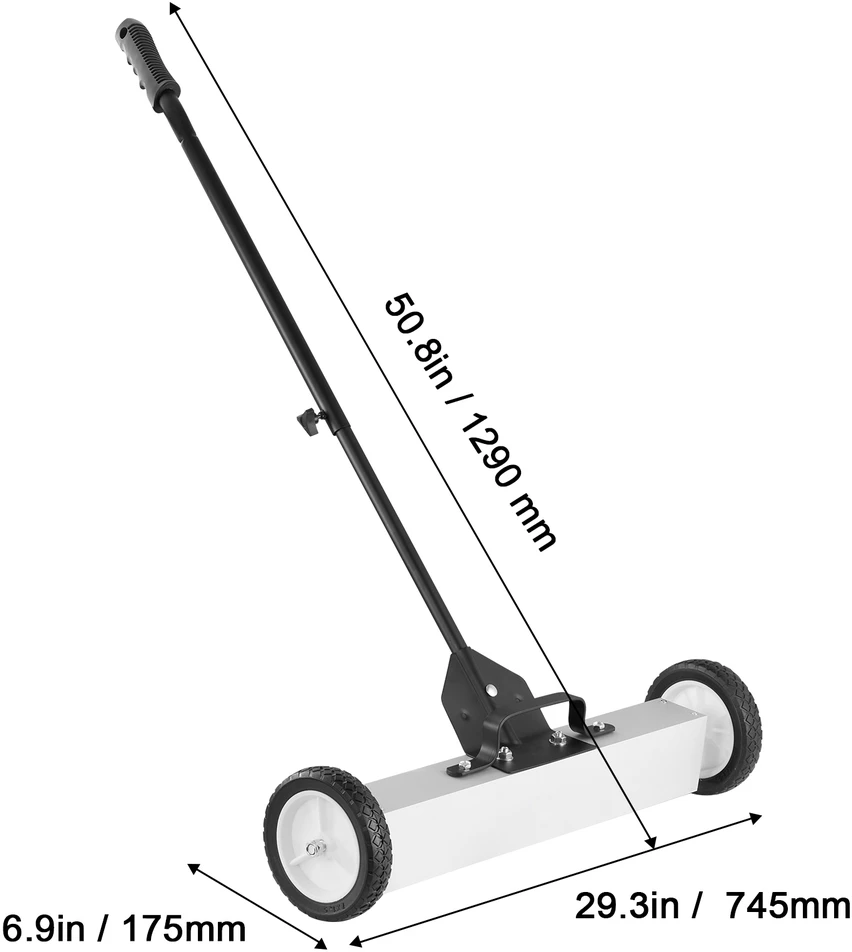 VEVOR 50 lb ritinėjamas magnetinis valytuvas su ratais