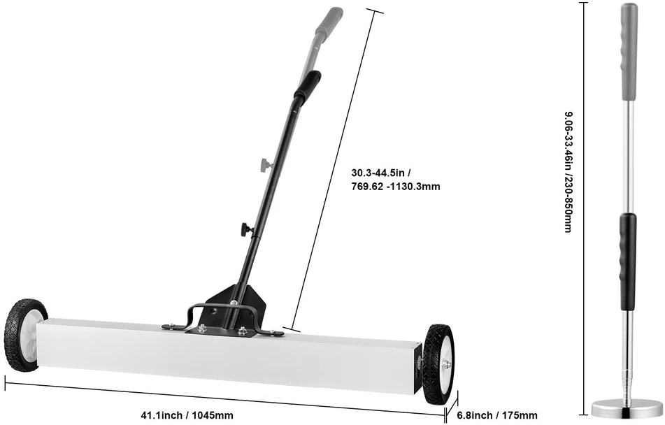 VEVOR 91 cm magnetinis šlaviklis su ratukais