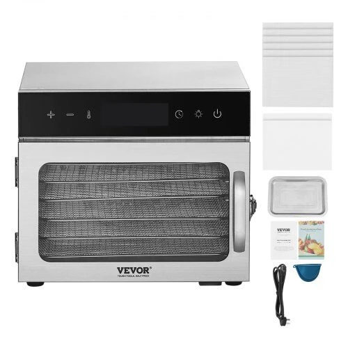 VEVOR 6 dėklų maisto džiovintuvas nerūdijantis plienas 400W