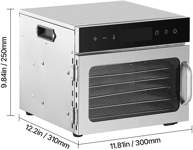 VEVOR 6 dėklų maisto džiovintuvas nerūdijantis plienas 400W