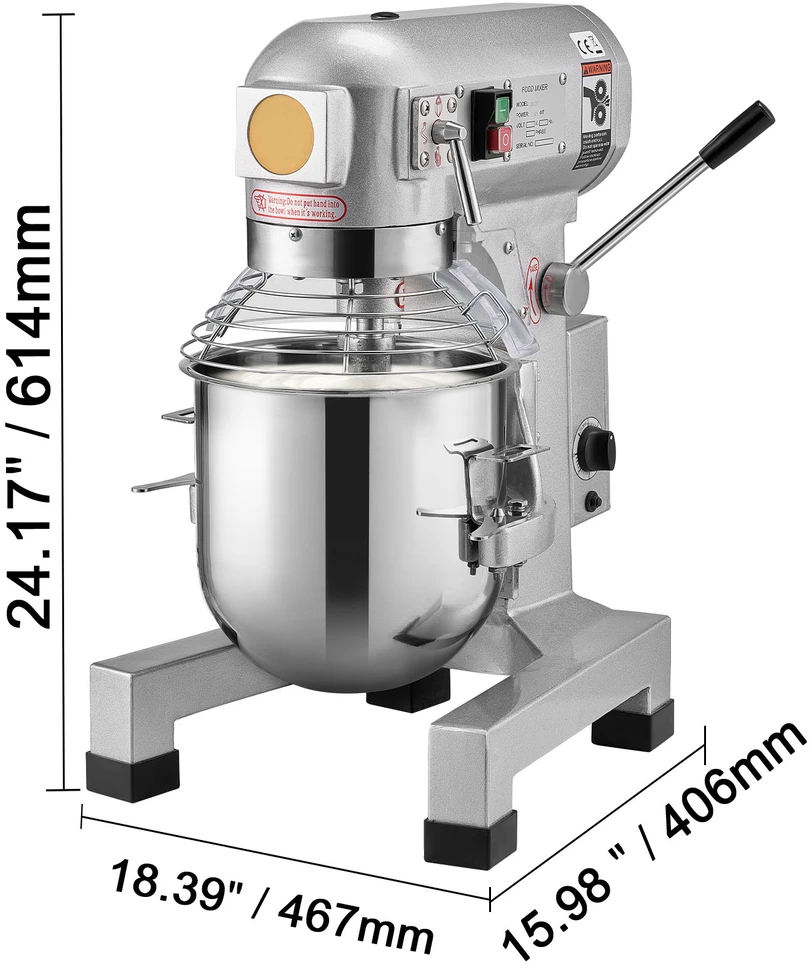 Plakiklis VEVOR Maisto maišytuvas 10 l, 3 greičiai, 550 W