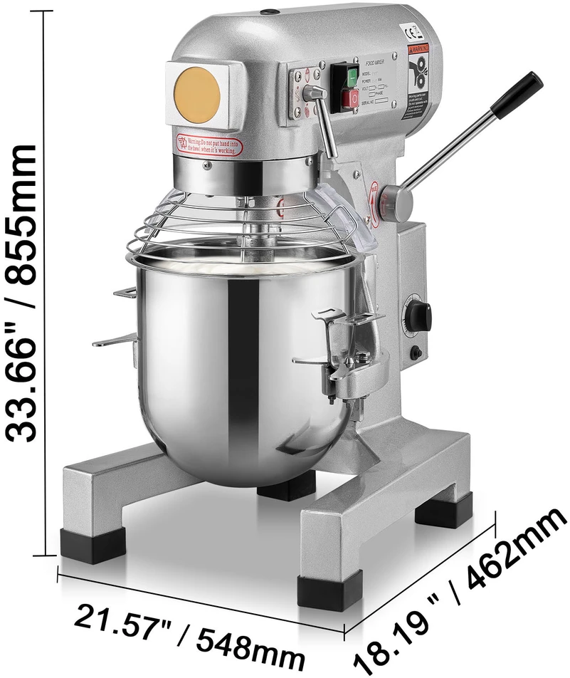 Plakiklis VEVOR Maisto maišytuvas 28.5L 3 greičių 1100W