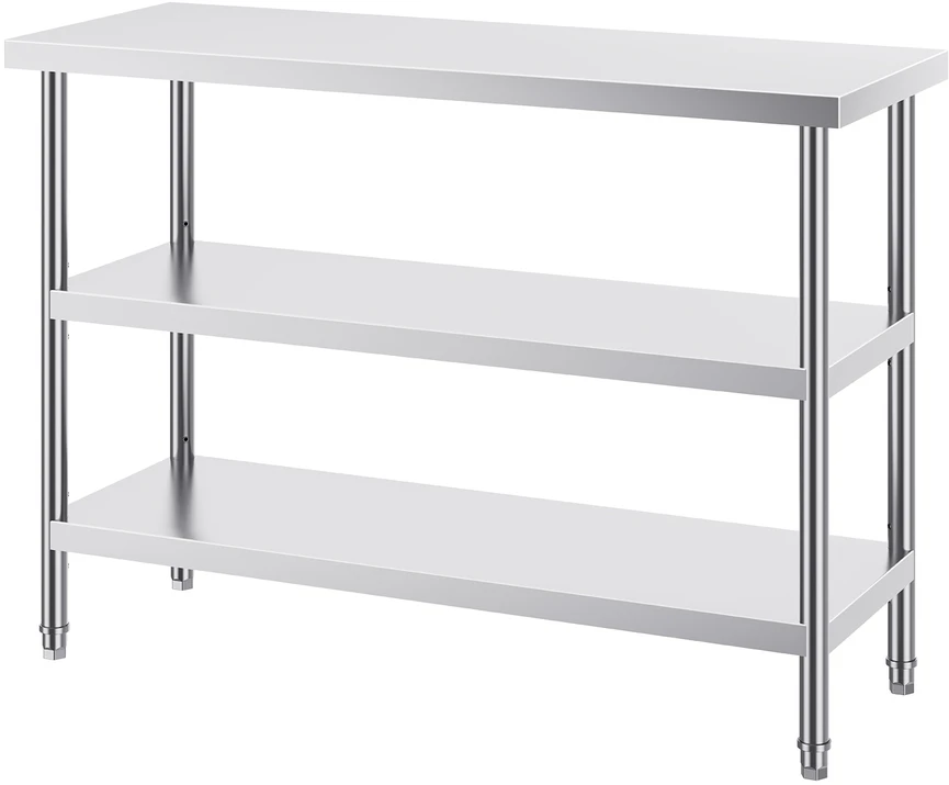 VEVOR Nerūdijančio plieno virtuvinis stalas 45x121 cm