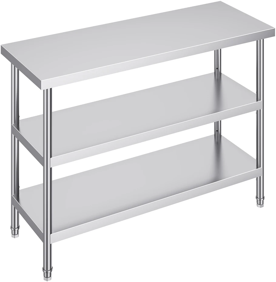 VEVOR Nerūdijančio plieno virtuvinis stalas 45x121 cm