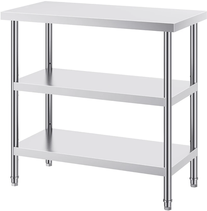 VEVOR Nerūdijančio plieno virtuvinis stalas 45x91 cm