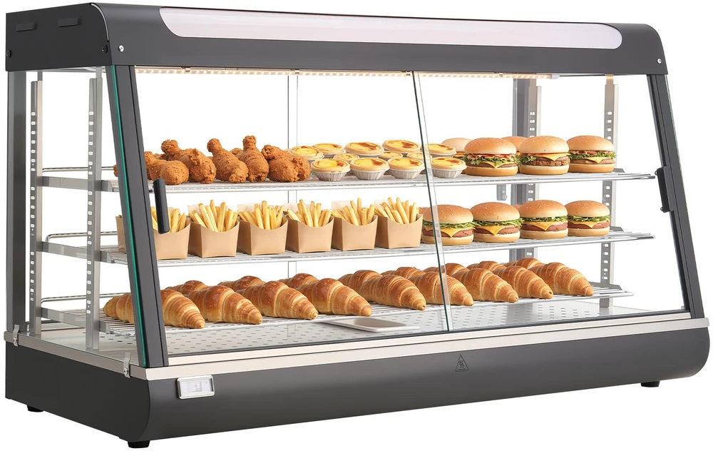 VEVOR Trijų aukštų maisto šildytuvas vitrina