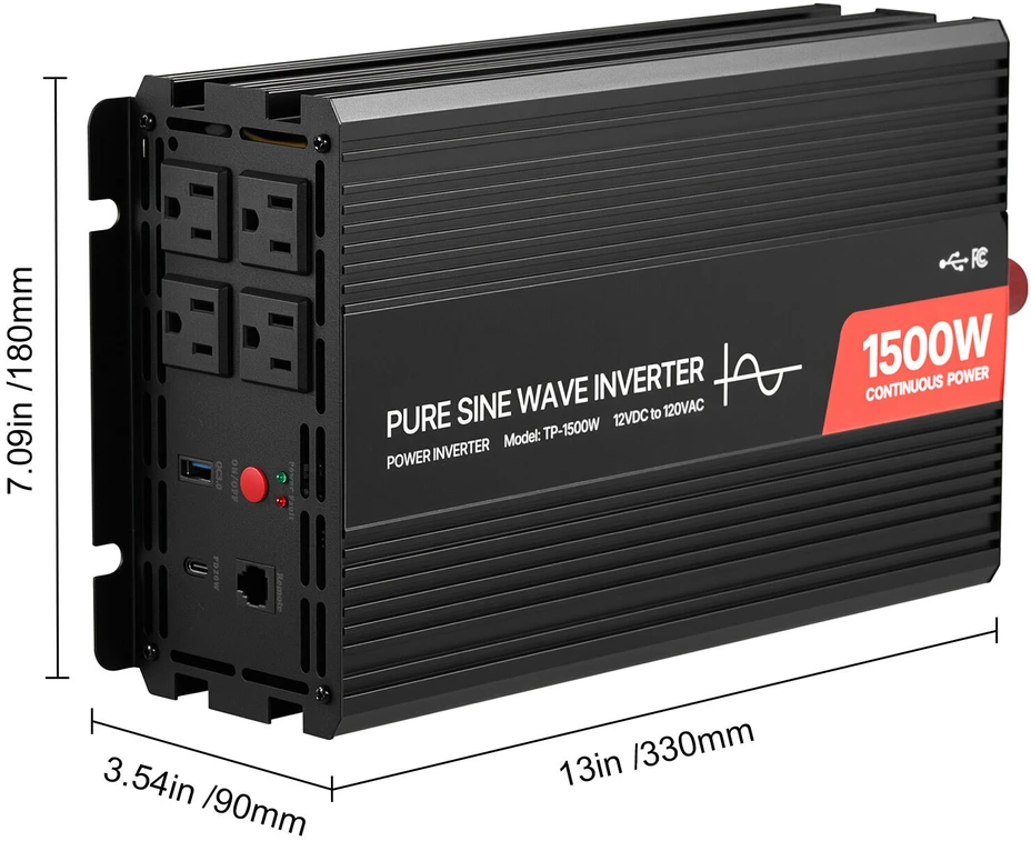 VEVOR 1500W automobilinė maitinimo keitiklis