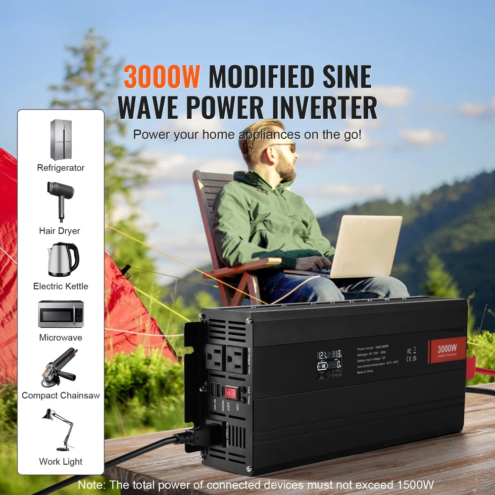 VEVOR Modifikuotos sinusoidės bangos keitiklis 3000W