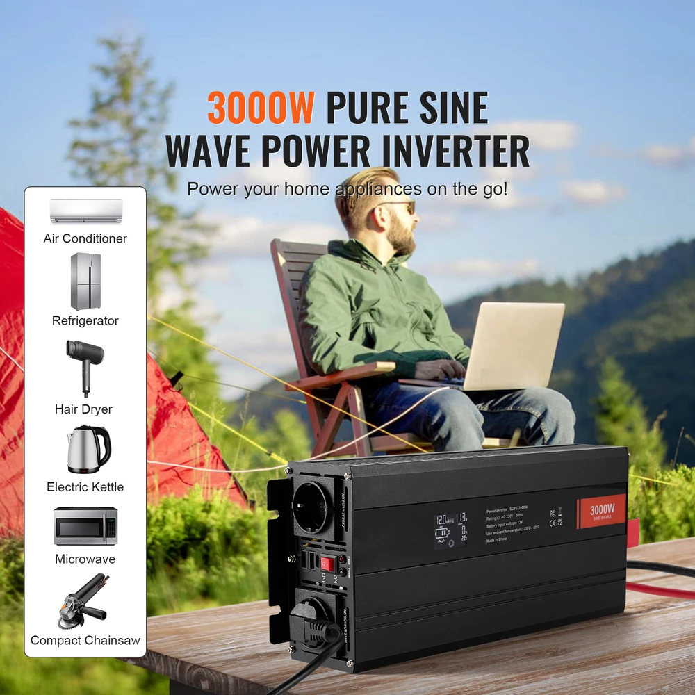 VEVOR Grynos sinusinės bangos inverteris 3000W