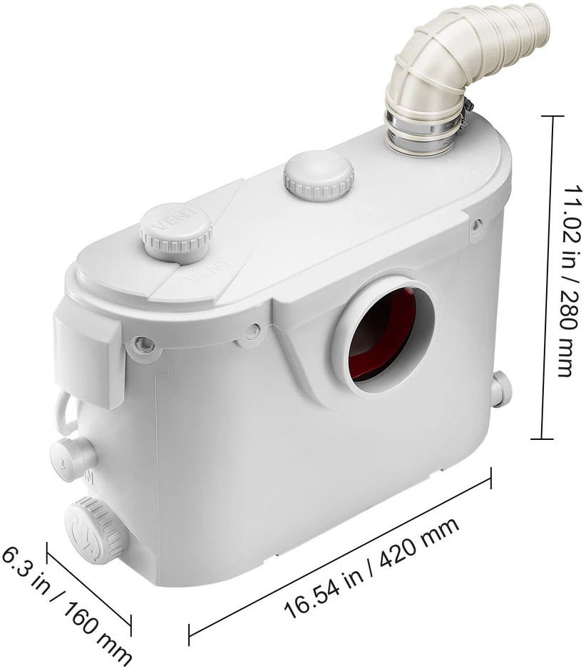 VEVOR Kanalizacijos siurblys 500W tualetui ir kriauklei