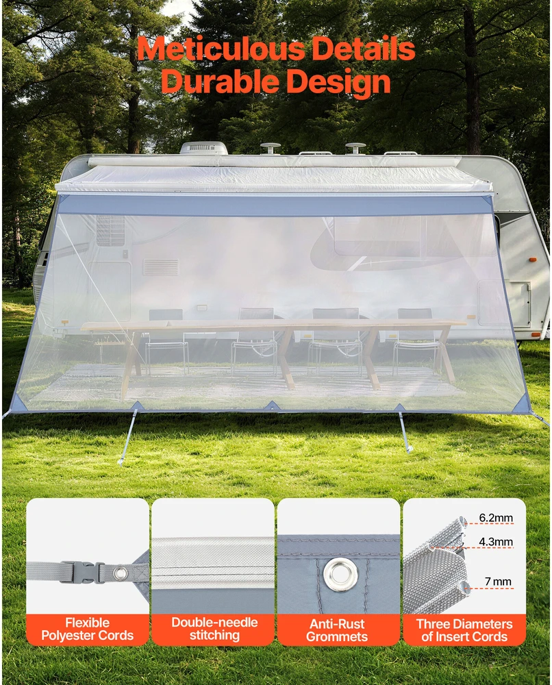 VEVOR RV tentinė saulės užuolaida 2 x 4,3 m