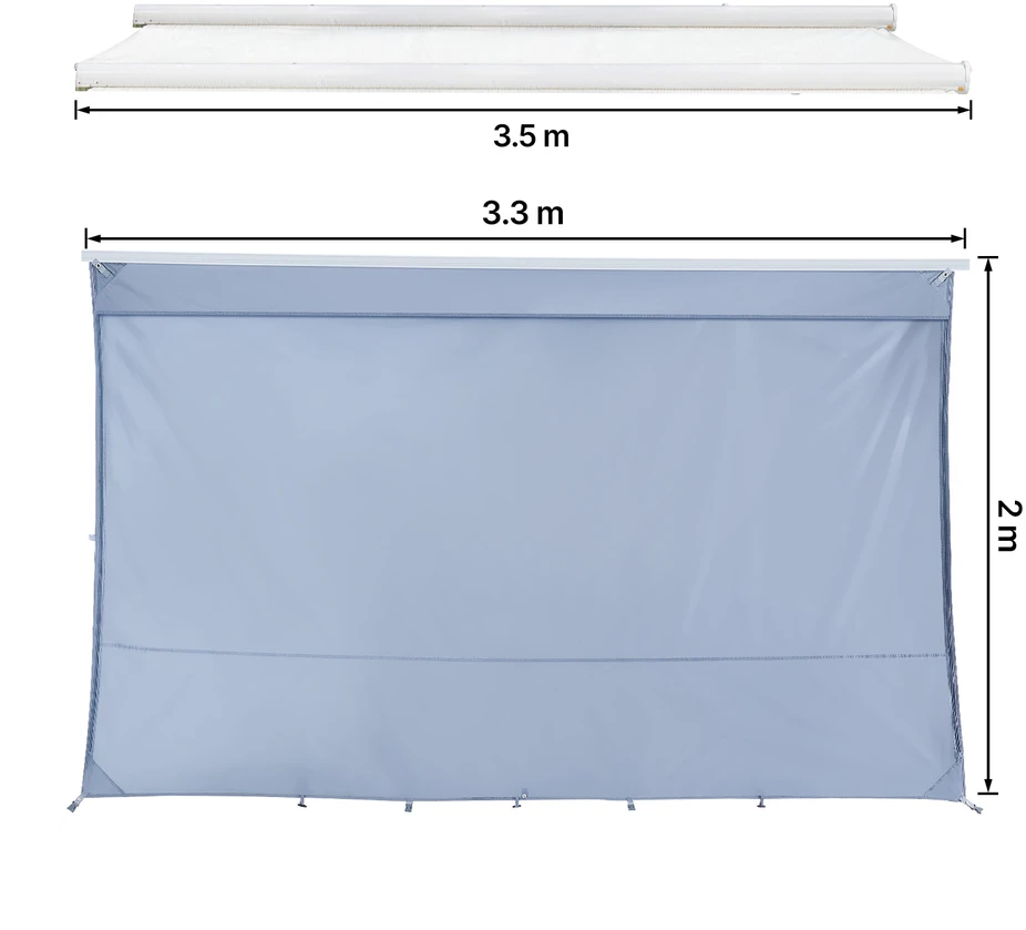VEVOR RV markizės saulės uždanga, 2 x 3.3 m