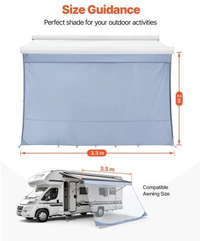 VEVOR RV markizės saulės uždanga, 2 x 3.3 m