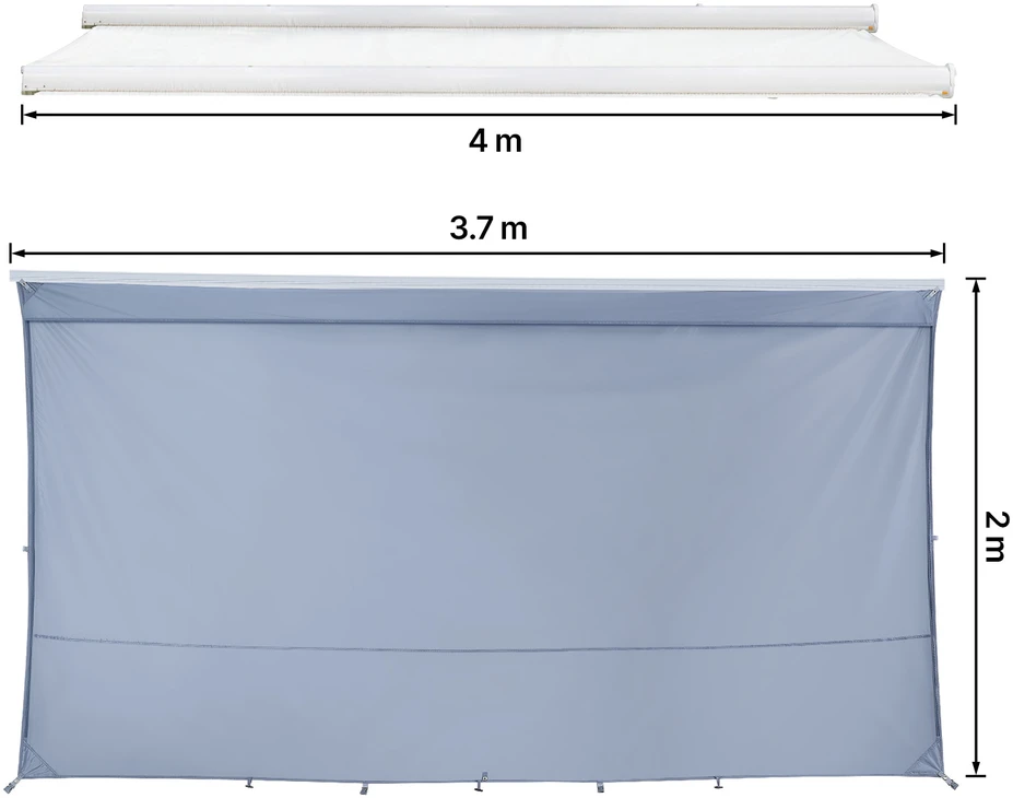 VEVOR Kemperinės markizės saulės užuolaida 2 x 3.7 m
