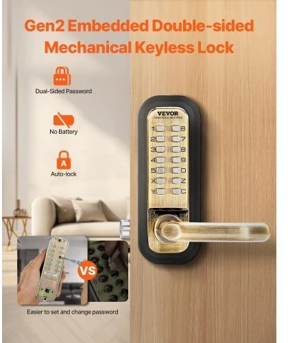 VEVOR Mechaninė raktinė spyna be rakto