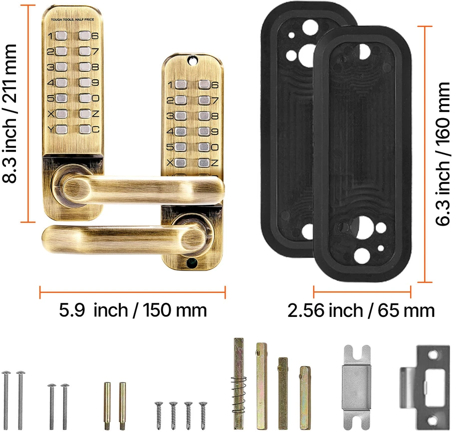 VEVOR Mechaninė raktinė spyna be rakto