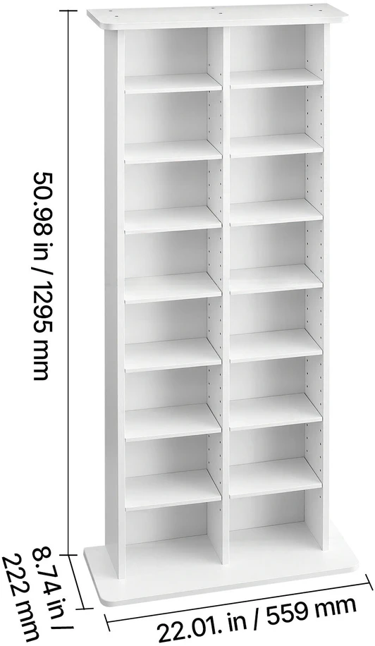VEVOR 8 pakopų medijos saugykla, balta