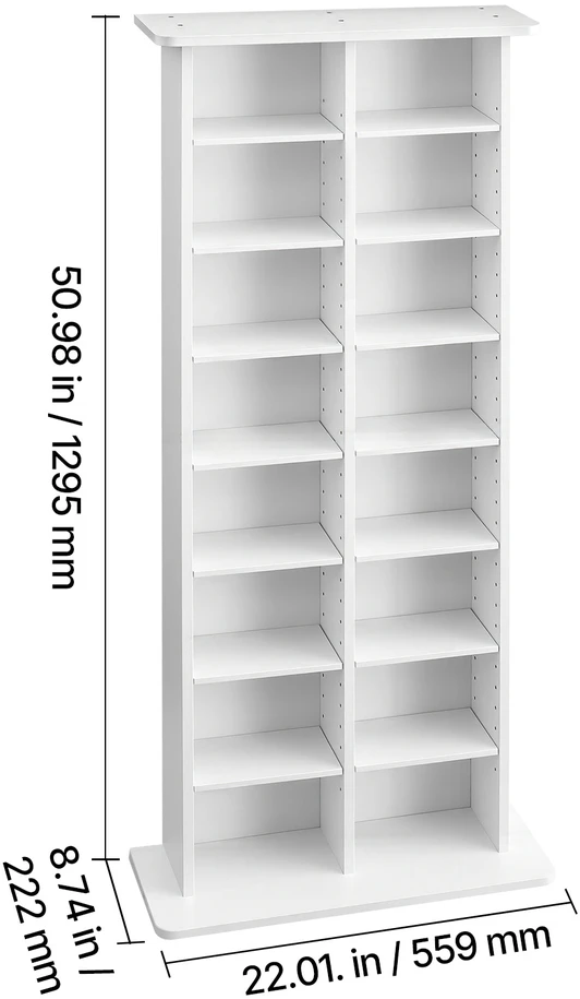 VEVOR 8 pakopų medijos saugykla, balta