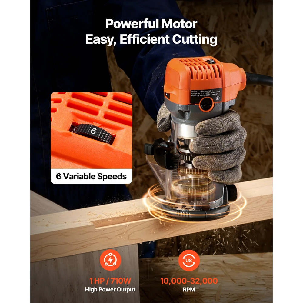 VEVOR Rankinis medžio frezeris 1 AG 710W