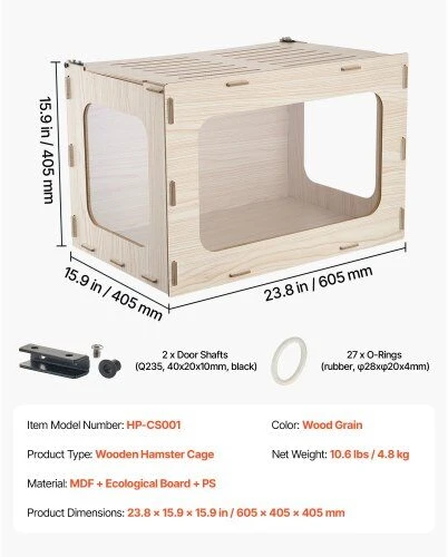 Medinis žiurkėnų narvas VEVOR HP-CS001, 605 x 405 x 405 mm