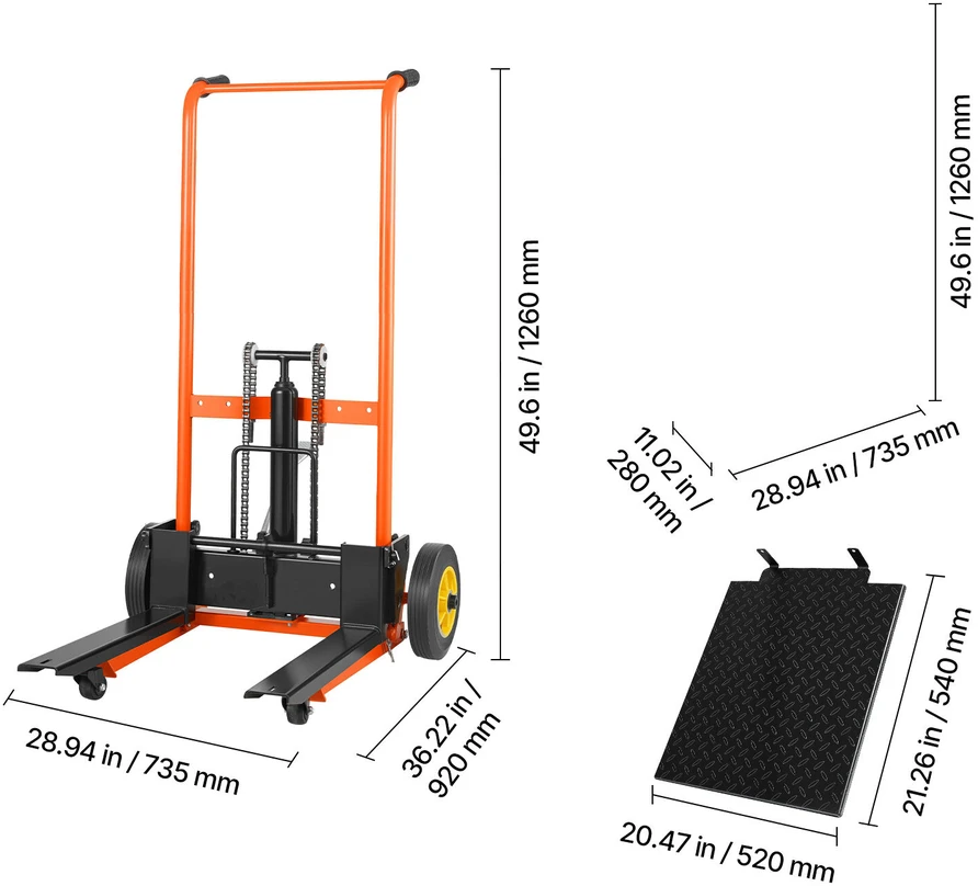 VEVOR Hidraulinis keltuvas su keltuvu, 205 kg apkrova