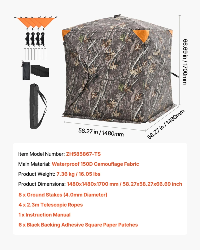 VEVOR Medžioklės slėptuvė permatoma 270°