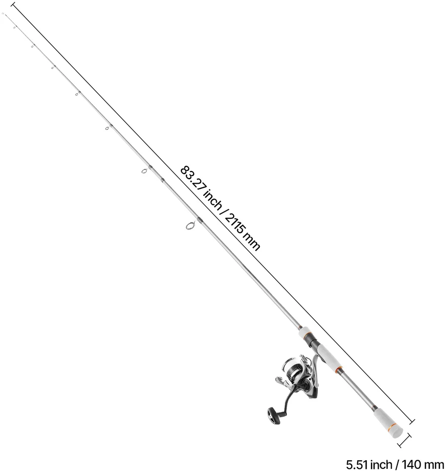 VEVOR Spiningo meškerė ir ritė, 2.13m, IM7 anglies pluoštas