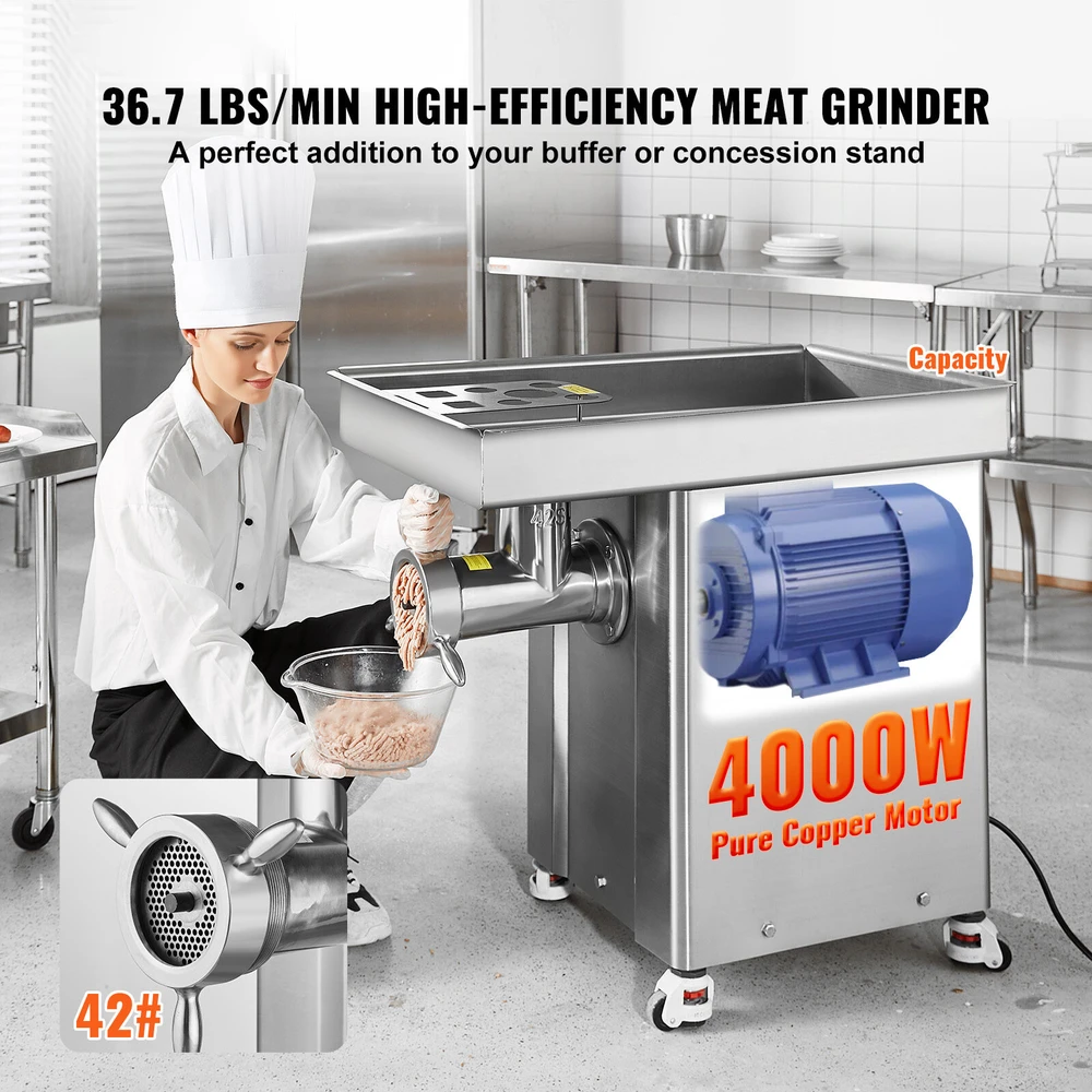 Mėsmalė VEVOR Pramoninė elektrinė mėsos malūnėlis 16,7kg/min