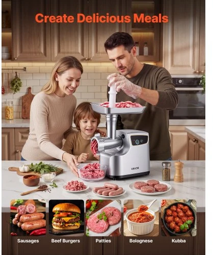 VEVOR Elektrinė mėsmalė, 2,3kg/min talpa